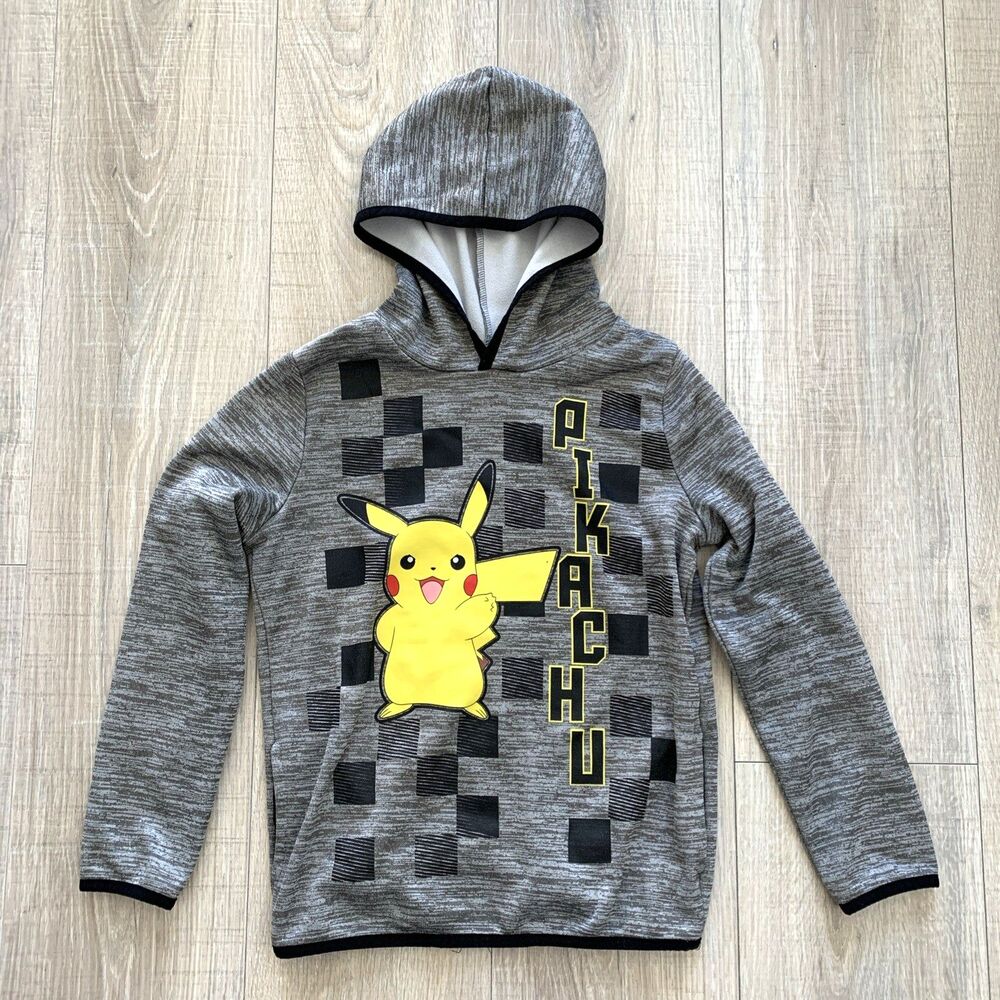 Jumping Beans Pokémon Pikachu Pullover Hoodie Gray Kids Size 8